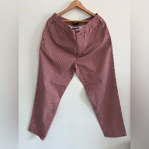 Men's Red and Black Checkered Pants